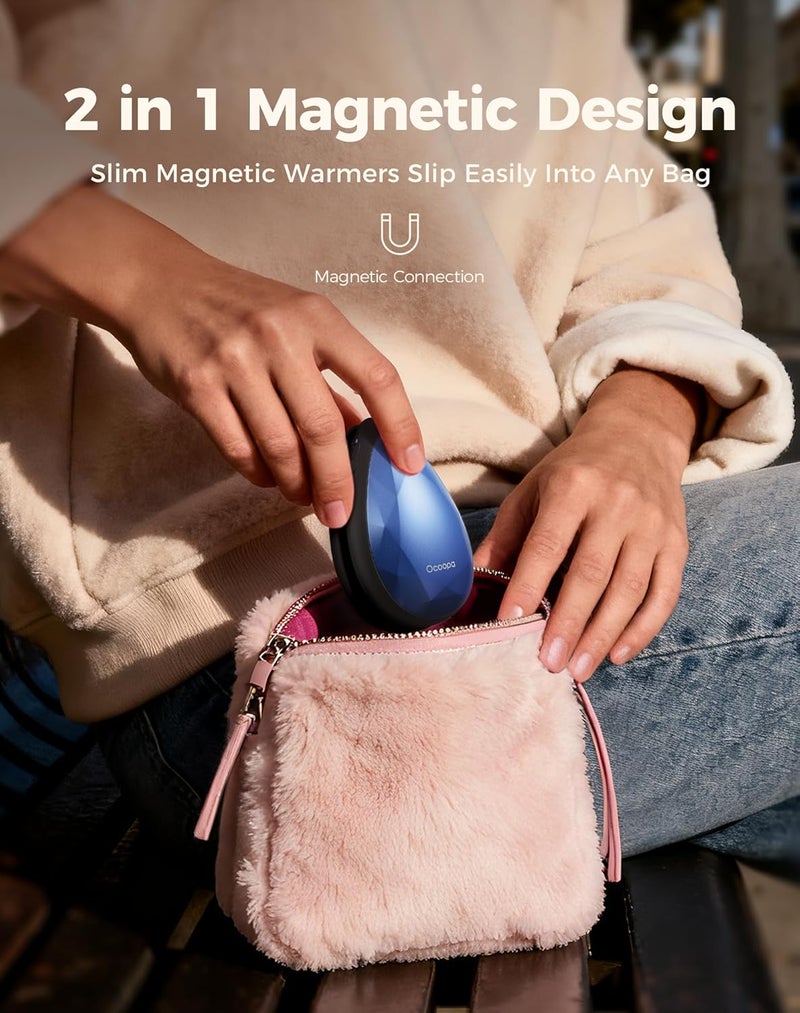 OCOOPA Women Rechargeable Hand Warmers 2 Pack, Portable, Stylish, Diamond-Shape Magnetic Electric Handwarmer, Reusable Pocket Heater, 2026 Tech Gifts for Christmas, Raynaud, Hiking, Camping, UT4 Rare - Image 3